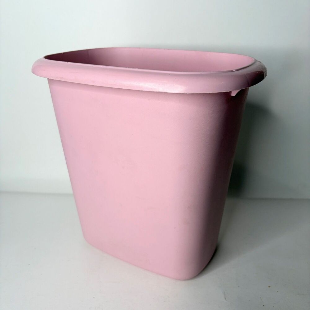 Vintage Rubbermaid Trash Garbage Can 2953 Pink Dusty Rose Mauve Bathroom Waste